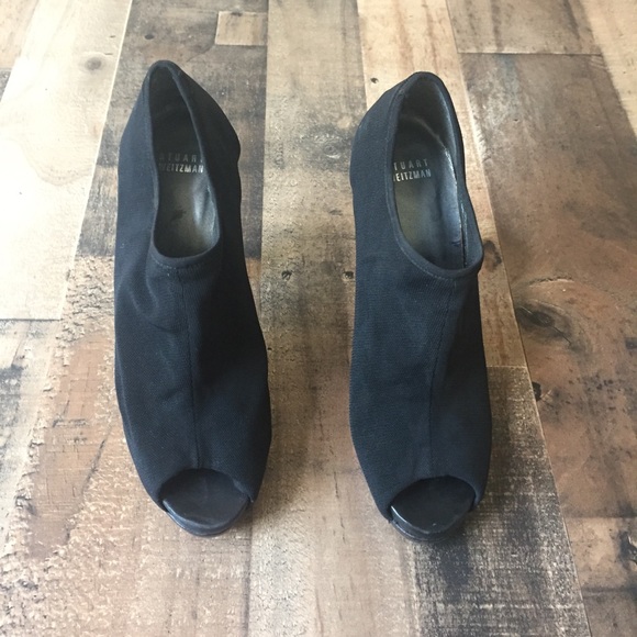 Stuart Weitzman Mesh Peep Toe Ankle Heels 8 - Picture 2 of 7